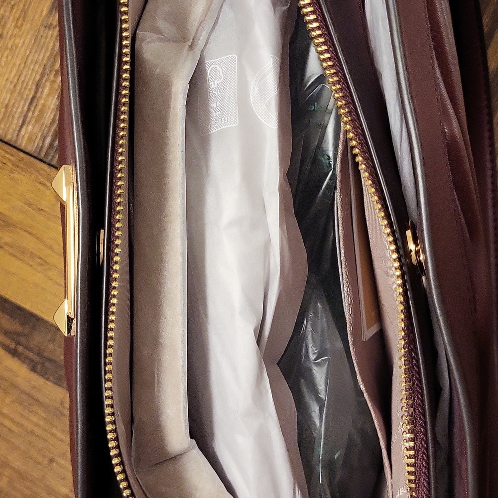 Michael Kors Whitney Tote in Oxblood with Gold Chain - Picture 10 of 11